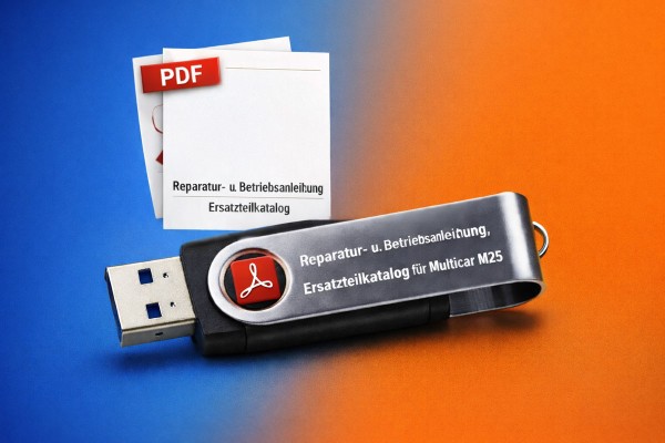 Reparatur- u Betriebsanleitung,Ersatzteilkatalog f. Multicar M25 auf USB-Stick