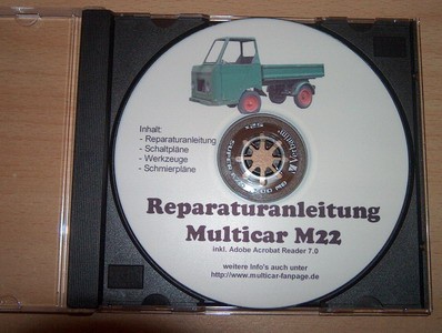 Reparatur- u Betriebsanleitung,Ersatzteilkatalog für Multicar 22