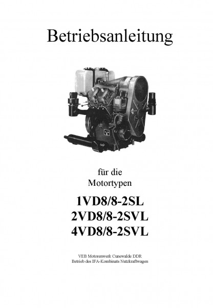 Betriebsanleitung für Motor 1VD8/8-2SL, 2 und 4VD8/8-2SVL