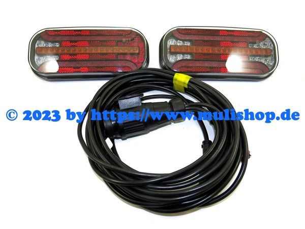 LED-Rückleuchten Set Anhänger/Multicar M25, dynamische Blinker + 5M  Kabelbaum 13 polig, Elektrik, M25