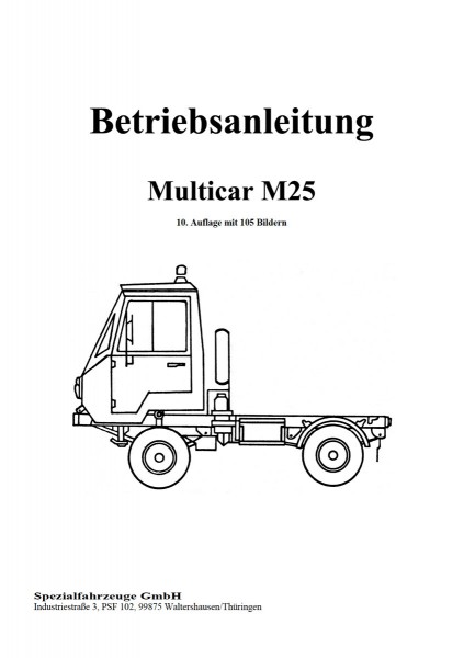 Betriebsanleitung Fur Multicar M25 Anleitungen M25 Muli Shop Transporte